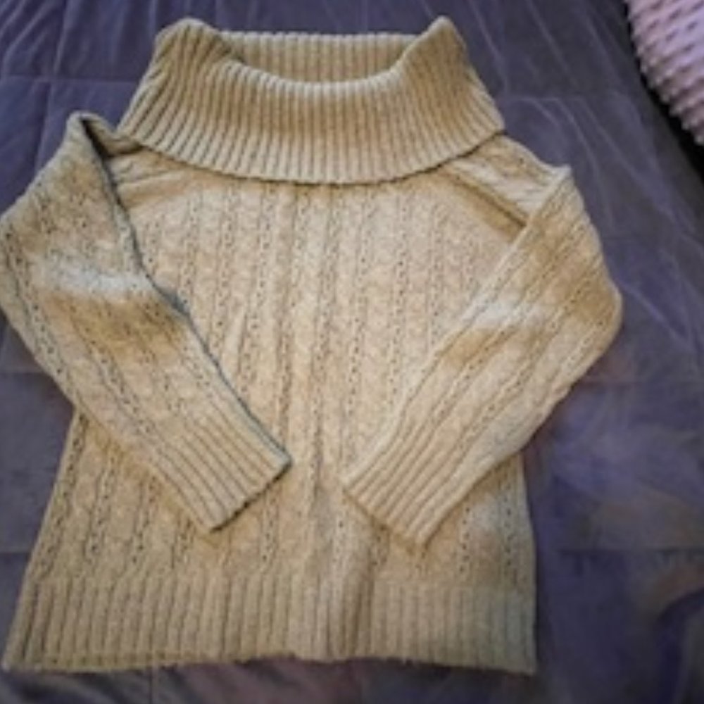light green cowl neck sweater